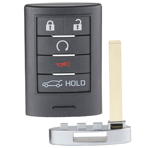 2013 2014 Cadilla*c XTS ATS Smart Remote Key Shell 5 Buttons with Emergency Blade Uncut