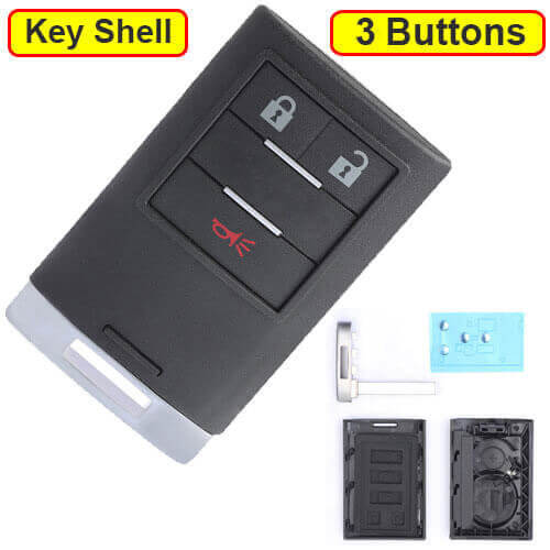 2010-2013 Cadilla*c SRX Smart Remote Key Shell 3 Buttons with Emergency Blade Uncut