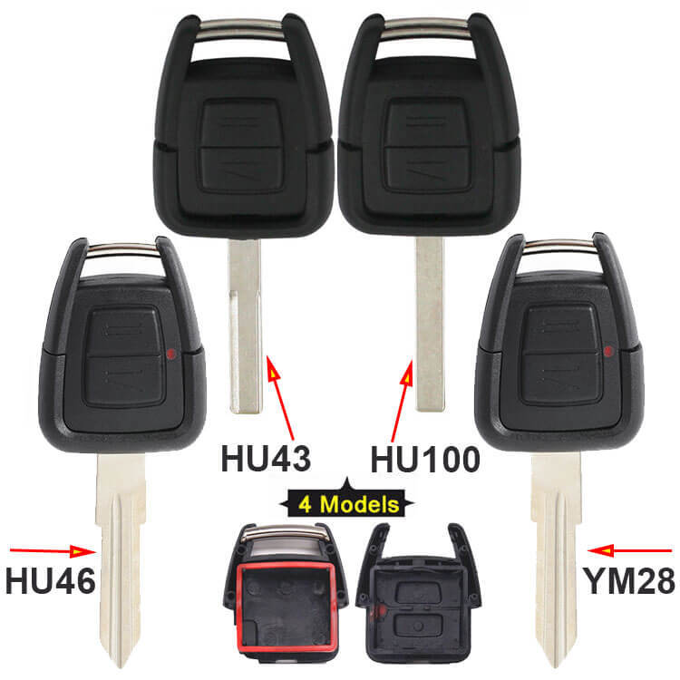 Opel Vauxhall Car Key Remote Shell 2 Buttons Fob with Blade for Astra Zafira Omega Vectra