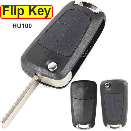 2003-2008 Opel Vauxhall Flip Key Remote Fob 433 MHz 3 Buttons with HU100 Blade Uncut -PCF7946A