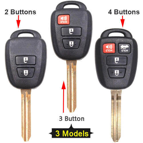 Toyot*a RAV4 Combo Remote Key Shell 2/ 3/ 4 Buttons with Toy43 Blade Uncut