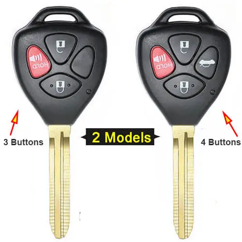 Toyot*a Hilux (Austrilia) Remote Key 433MHz 3/ 4 Buttons with Toy43 Blade -B44TA/ B42TA/ G01TA 