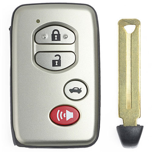 Silver Smart Key Car Remote Card 4 Buttons with TOY48 Emergency Blade for Toyot*a