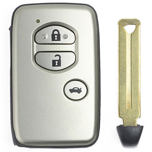 Toyot*a Smart Key Remote Card-A433 433MHz ID74-WD04 2/ 3 Buttons with TOY48 Emergency Blade -Silver