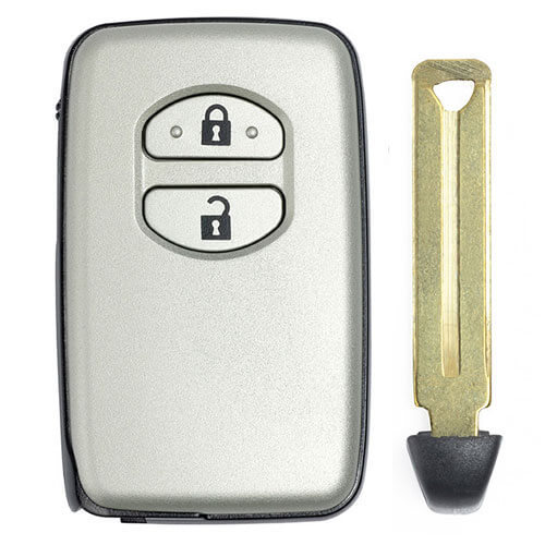 Silver Toyot*a Smart Key Remote Card 433MHz 2 Buttons with TOY48 Emergency Blade