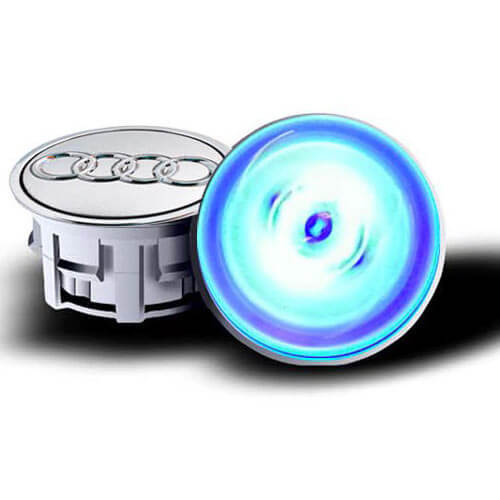 Aud*i Led Floating Wheel Hub Caps with Logo for TT Q2L Q5L Q7 A6L A8L A1 A3 A4L A5 A7 S3 S4 S5 SQ5 Q3 Wheel Center Caps Blue Light Badge
