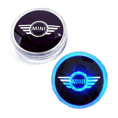 Mini Cooper LED Floating Car Wheel Hub Caps Plug and Play Waterproof Wheel Center Hubcap Badge