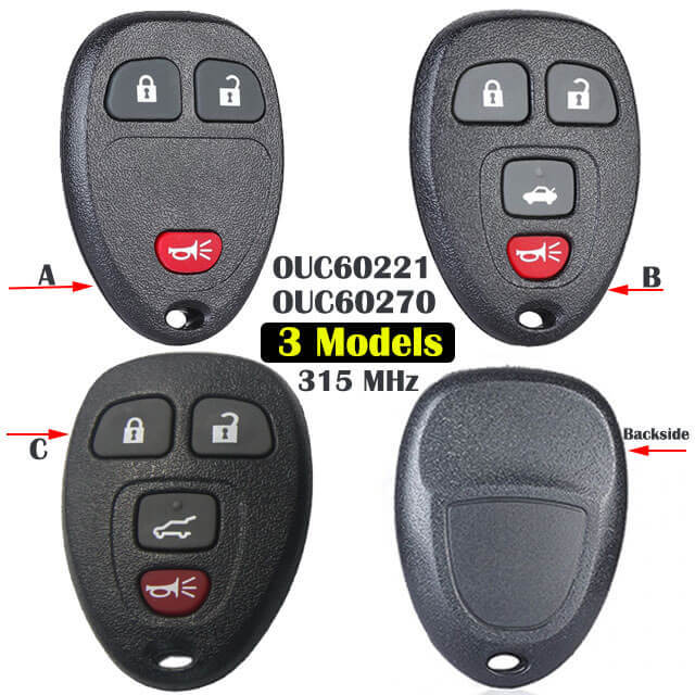 Chevrole*t GMC Keyless Entry Remote Control 315MHz -OUC60270 / OUC60221