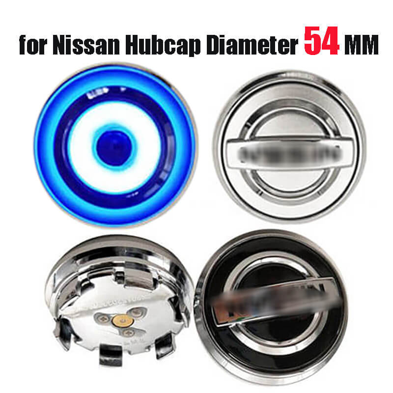 54MM Nissa*n LED Floating Car Wheel Hub Caps Plug and Play Waterproof Wheel Center Hubcap Badge