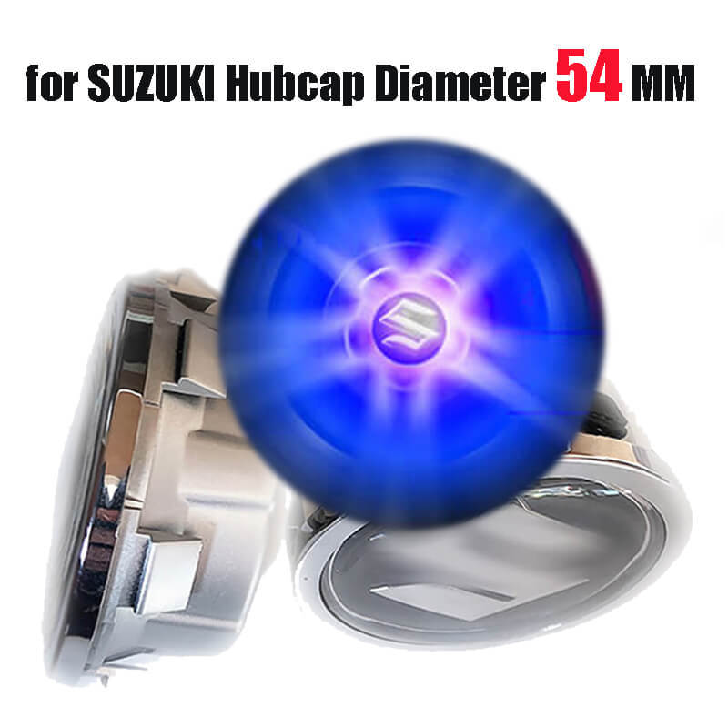 54mm Suzuk*i LED Floating Car Wheel Hub Caps Plug and Play Blue Light Wheel Center Hubcap Emblem for Swift Alto SX4 Kizashi Grand Vitara