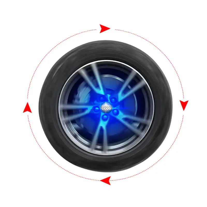 Aud*i Led Floating Wheel Hub Caps with Logo for TT Q2L Q5L Q7 A6L A8L A1 A3 A4L A5 A7 S3 S4 S5 SQ5 Q3 Wheel Center Caps Blue Light Badge