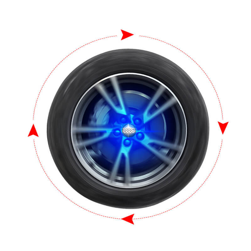 Aud*i Led Floating Wheel Hub Caps with Logo for TT Q2L Q5L Q7 A6L A8L A1 A3 A4L A5 A7 S3 S4 S5 SQ5 Q3 Wheel Center Caps Blue Light Badge