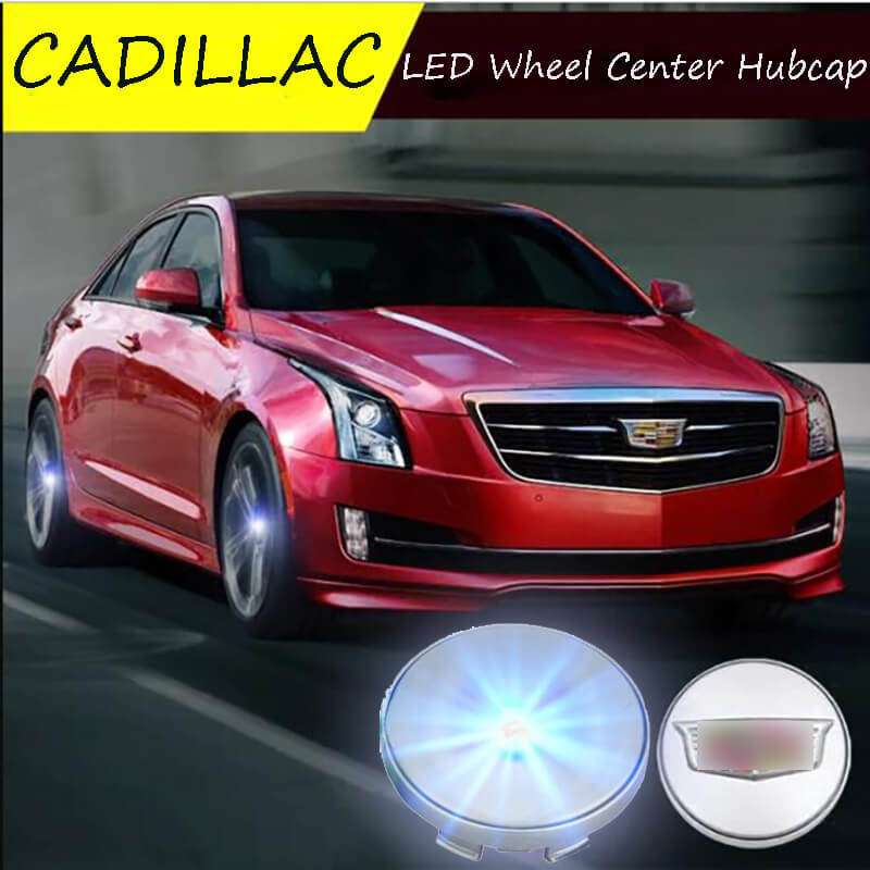 66mm Cadilla*c Led Floating Wheel Center Caps Blue Lights Emblem for ATS CTS XTS CT6 XT5 Set of 4