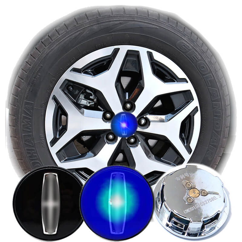 54MM Led Car Wheel Cap Floating Wheel Center Logo Waterproof Blue Light LIN*COLN MKZ MKC MKX MKS Hub Lamp