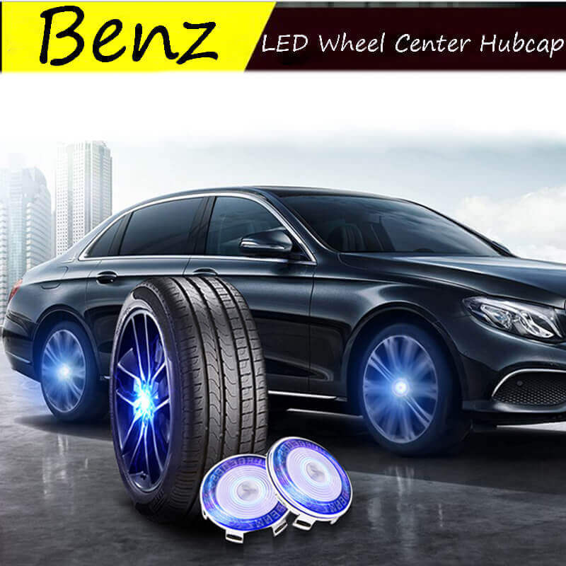 Waterproof Mercedes Benz LED Floating Wheel Hub Caps Plug and Play Wheel Center Hubcap Badge