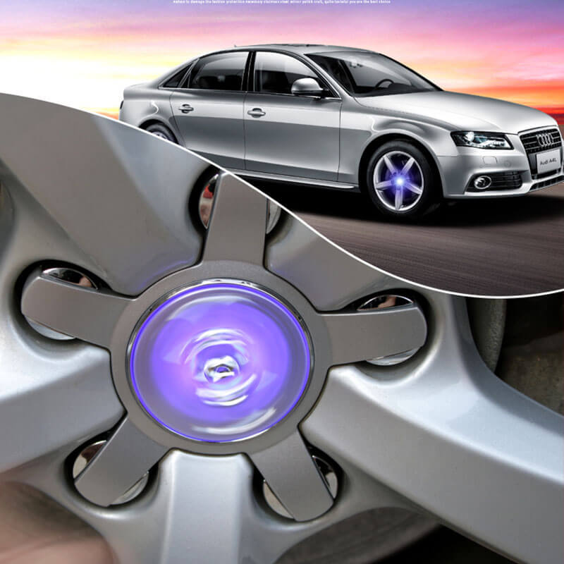 134MM Blue Light AUD*I Led Floating Wheel Badge 5 Lug Wheel Center Caps for A4L A6L A8L A3 A5 A6 A7 R8 S3 S6 S7 S8 TT Q3 Q5 