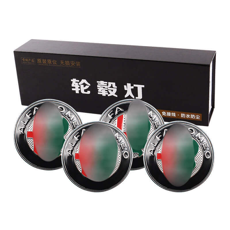 60mm Alfa Romeo156 147 LED Floating Car Wheel Center Caps Plug and Play Waterproof Blue Lighted Wheel Hub Cap Emblem