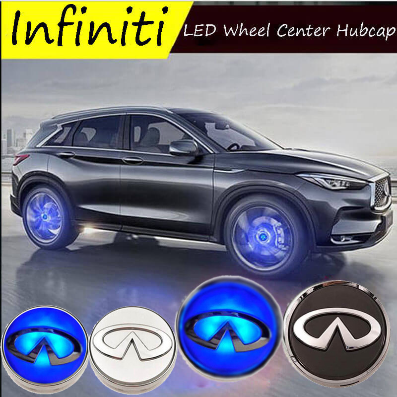 54MM 64MM Infiniti LED Floating Car Wheel Hub Caps Plug and Play Waterproof Wheel Center Hubcap Badge