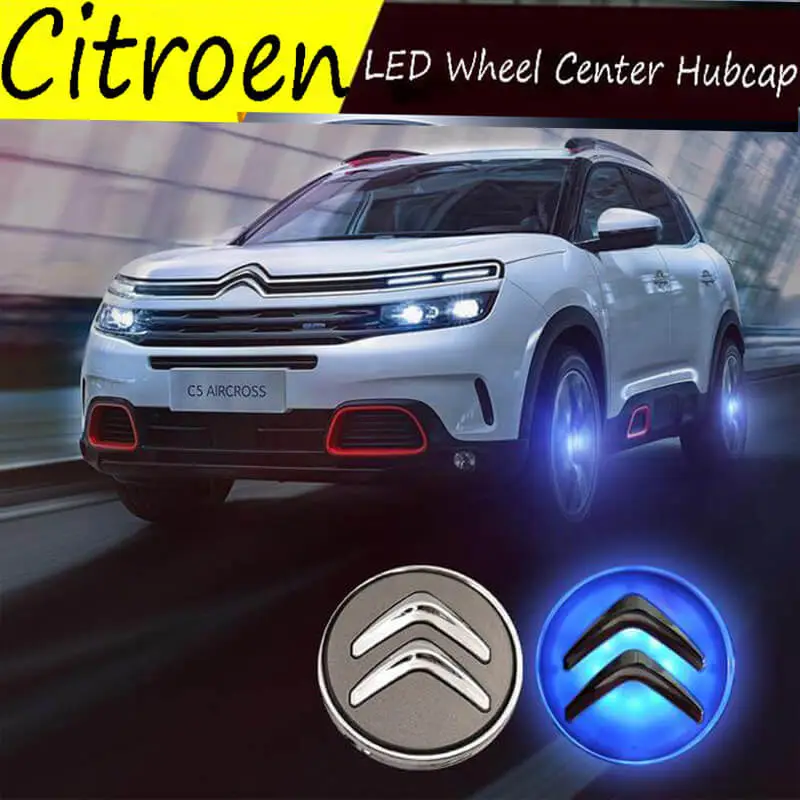 59MM Citroe*n Led Floating Wheel Center Cap Cover with Blue Light Logo for New 2013 C3-XR C4L C5 C6 2016 Elysee Sega