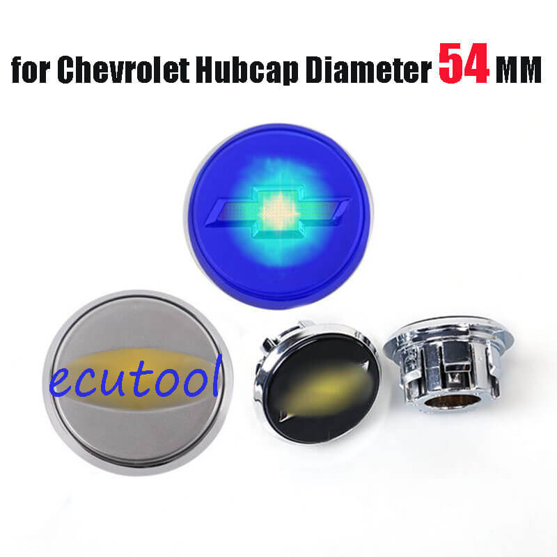 54MM Floating Wheel Center Caps Blue Light Led Logo for 2013 Cruze Malibu Equinox 2016 Captiva Onix Trax