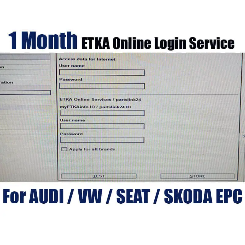 1 Month ETKA Online User Login Service for VW AUDI SEAT SKODA EPC