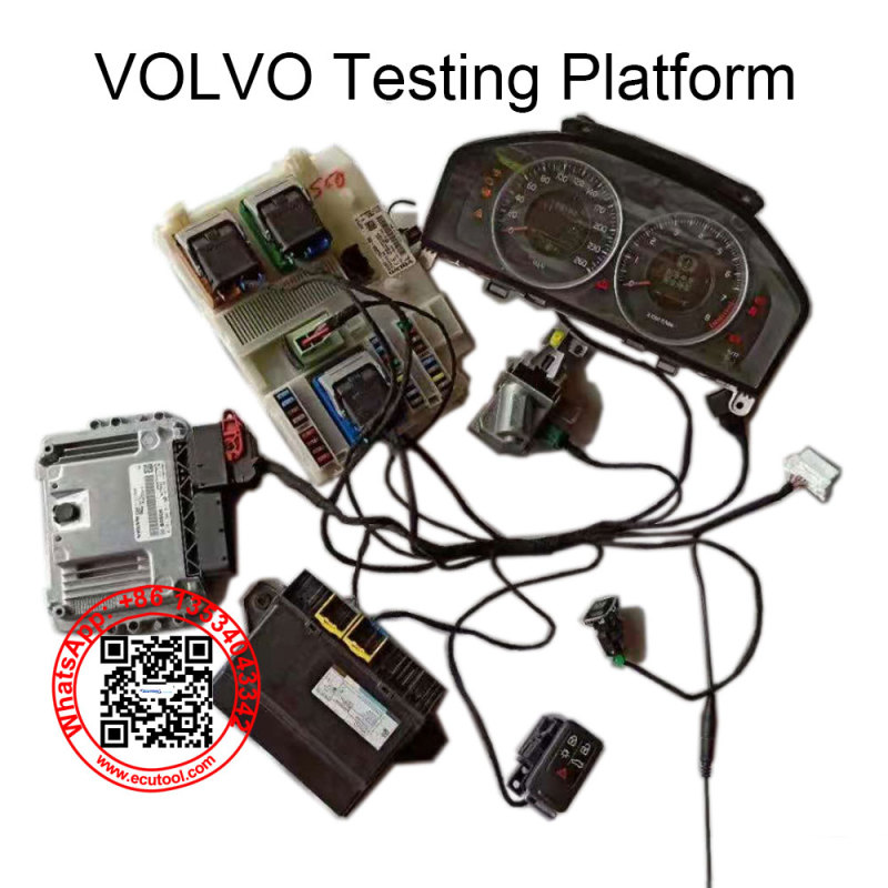 Volvo Test Platform full set (include Cluster, BCM Module, Gate-way, ECU, Steering Lock, Remote key, Test cables)
