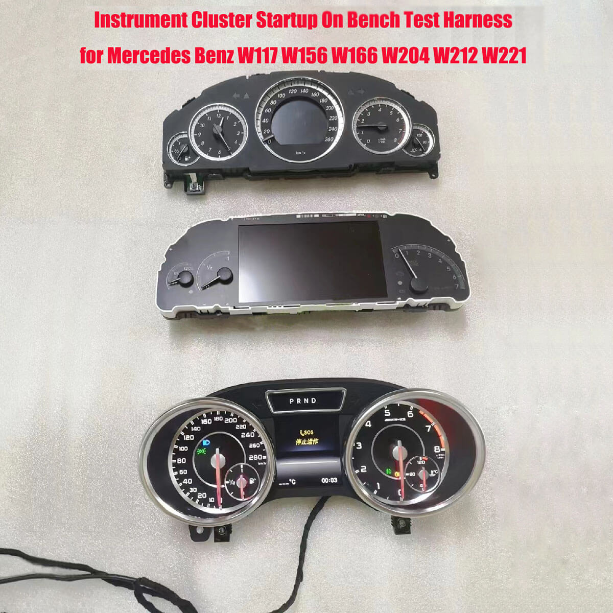 LCD Dashboard Instrument Cluster Power On Test Bench Harness for Benz W221 W205 W222 W156 W166 W204 W212 W117