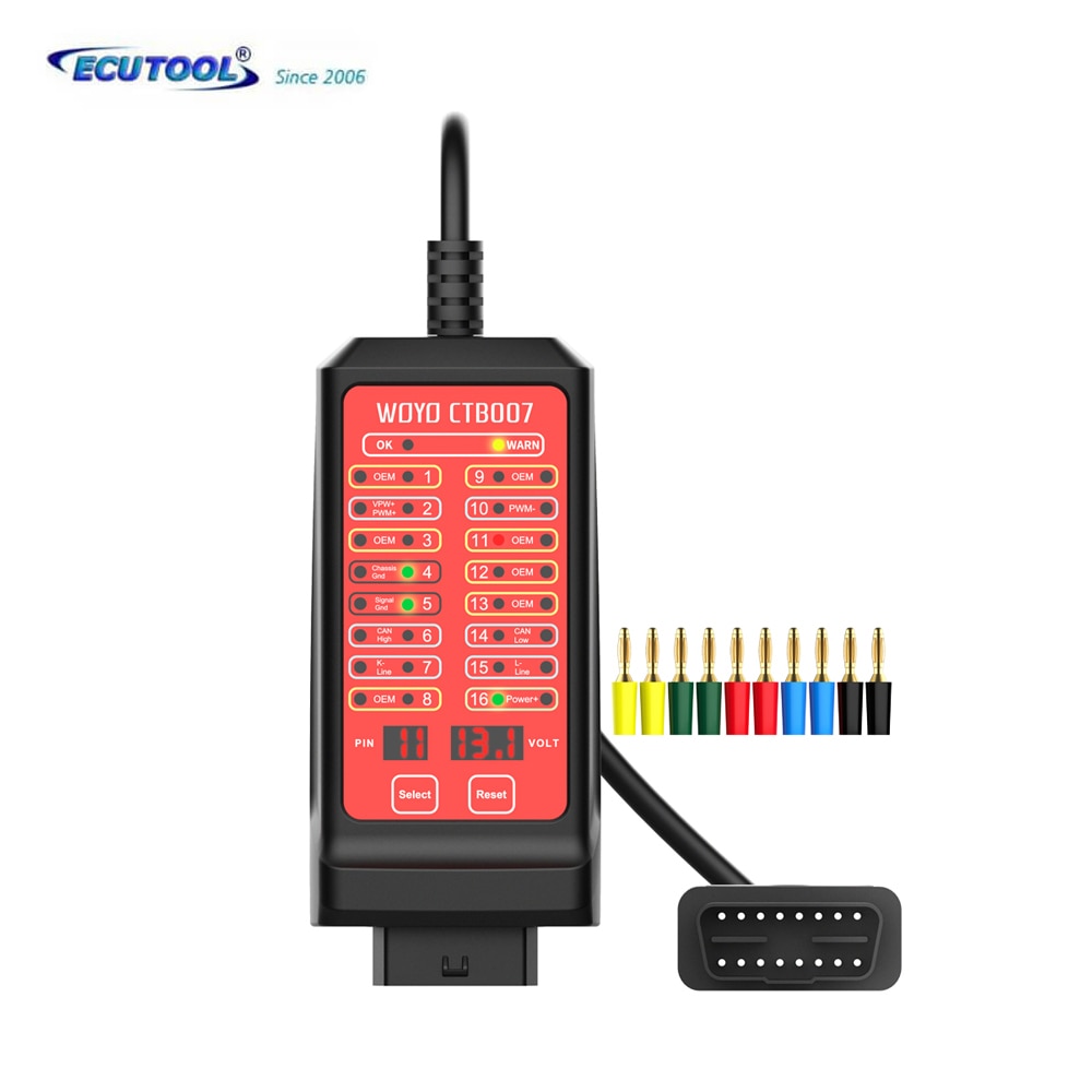WOYO CTB007 CAN Tester Pin Settings Diagnostic Tool OBD2 16Pin Break ...