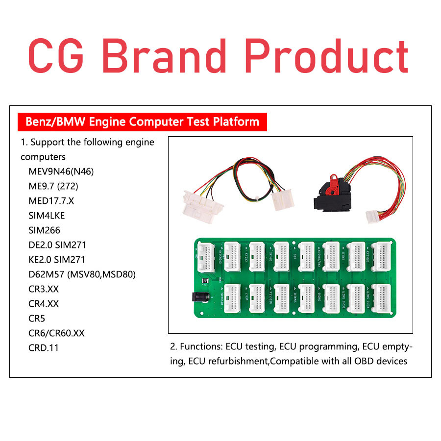 CG BENZ BMW Engine Computer Test Platform - ECU Connecting Board +ECU Adapter +OBD Adapter