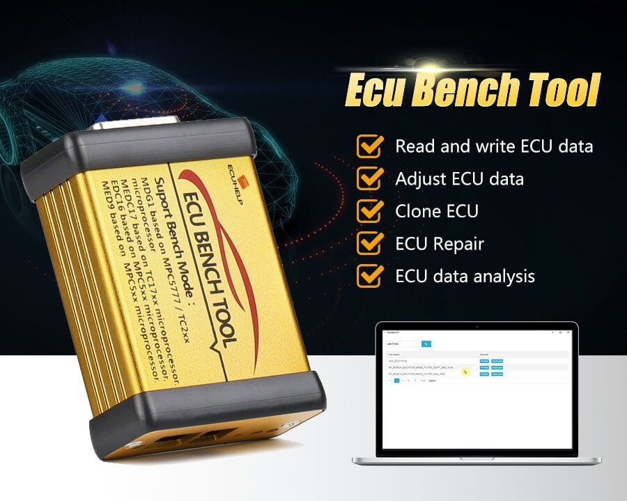ECUHELP ECU Bench Tool Full Version with AMT Offline Software & License MD1 MG1 EDC16 MED9 ECUs No Need Open ECU Cover