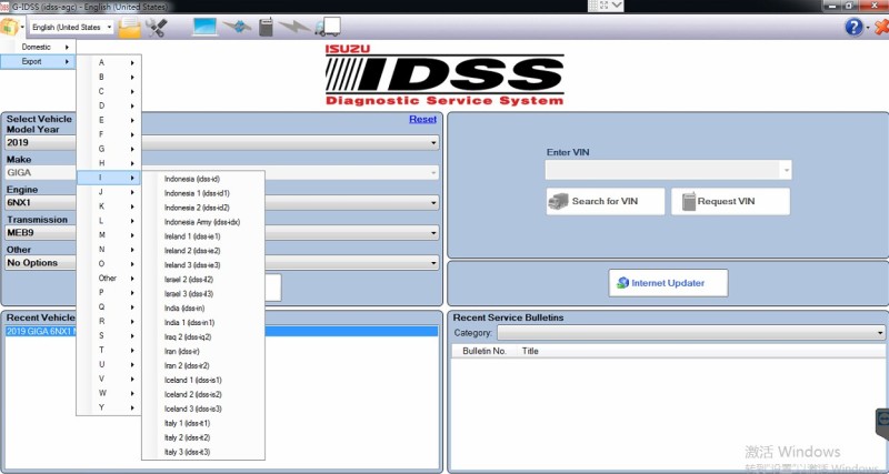 Diagnostic Software ISUZU US-IDSS G-IDSS E-IDSS for  Isuzu Truck Commercial Excavator Vehicles