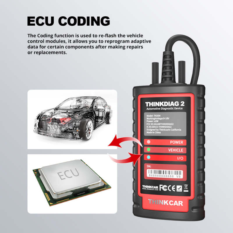 THINKCAR Thinkdiag 2 All System Diagnostic Tool Supports CAN FD Protocols Thinkdiag2 For DZ /XD/PD