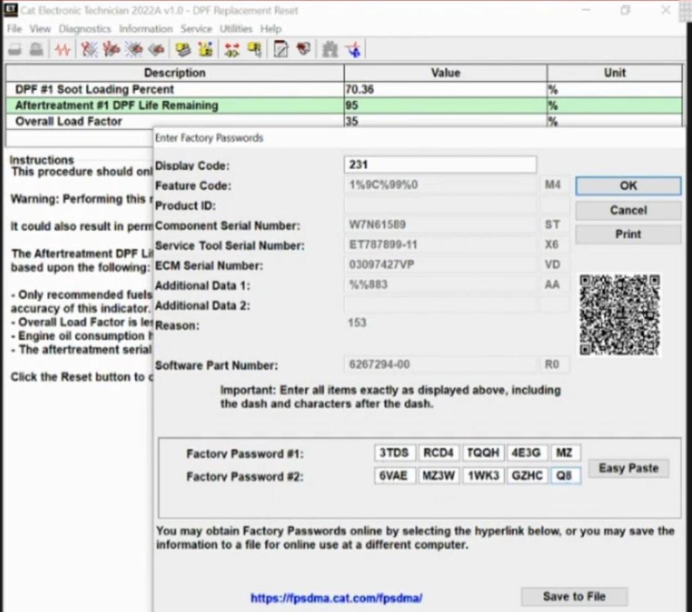 Caterpillar 18 Digits Factory Password One-Time Calculate Service