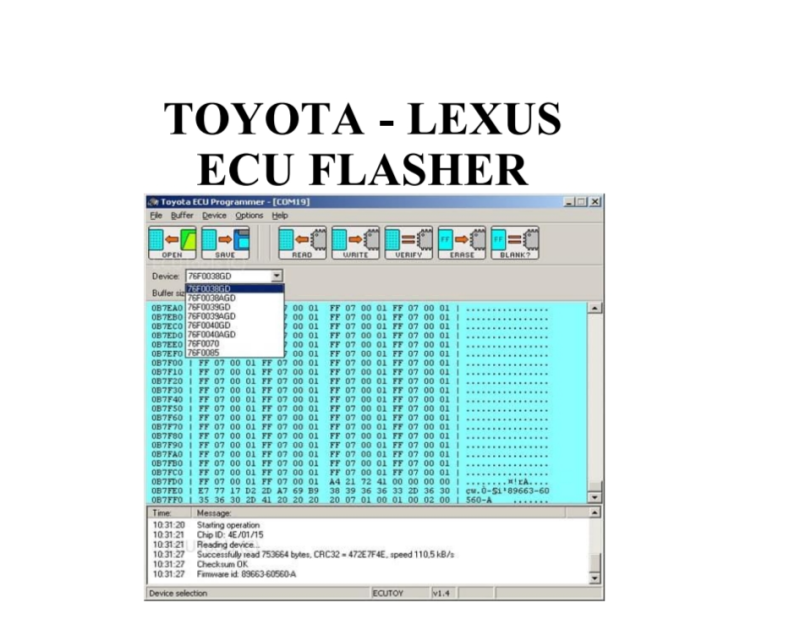 For TOYOTA/ LEXUS BENCH ADAPTER ECU FLASHER READ and WRITE via internal 20 pin or 26 pin connector for NEC 7F00XX series MCU