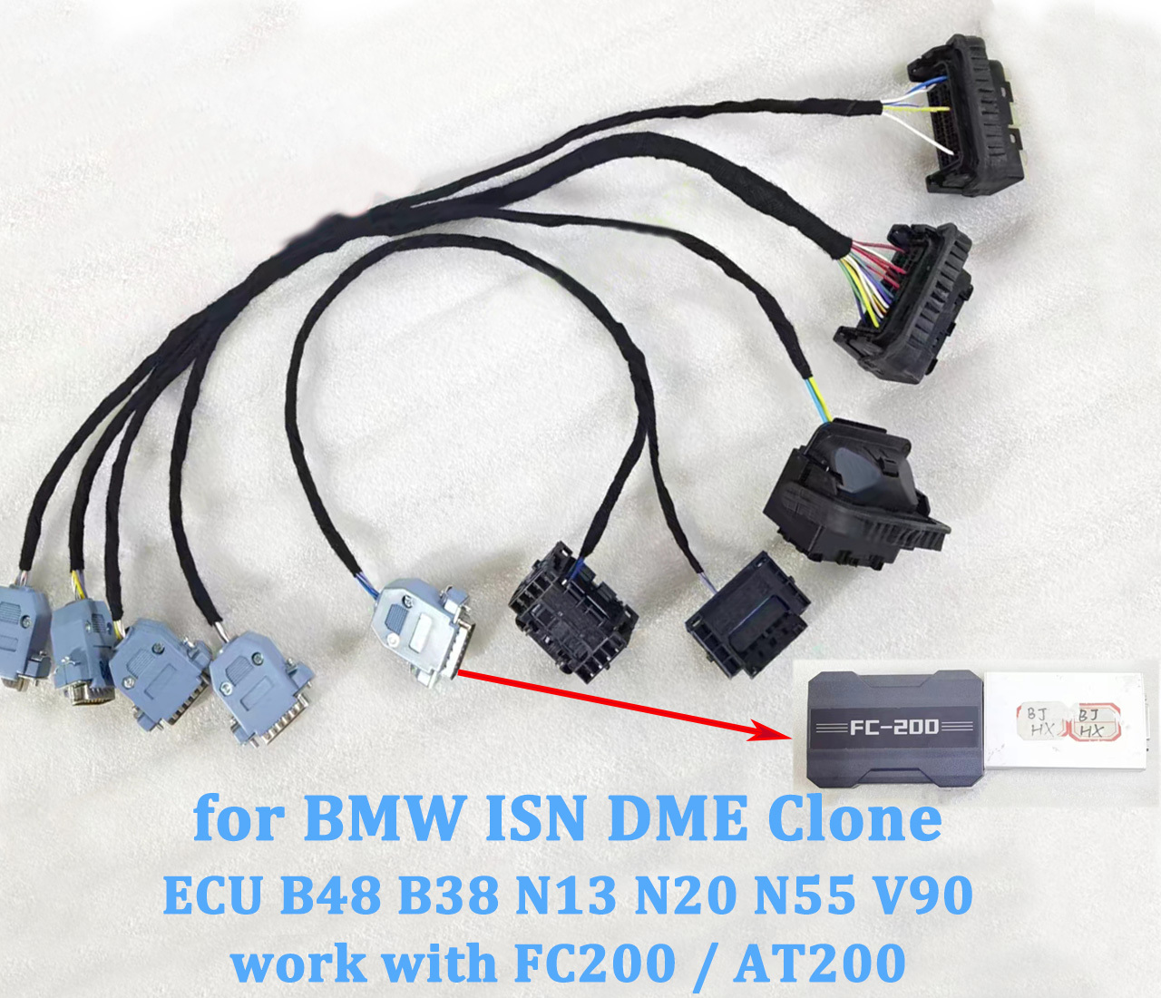 for BMW B48 B38 N13 N20 N52 N55 V90 ECU ISN DME Clone Cable works with FC200 AT200