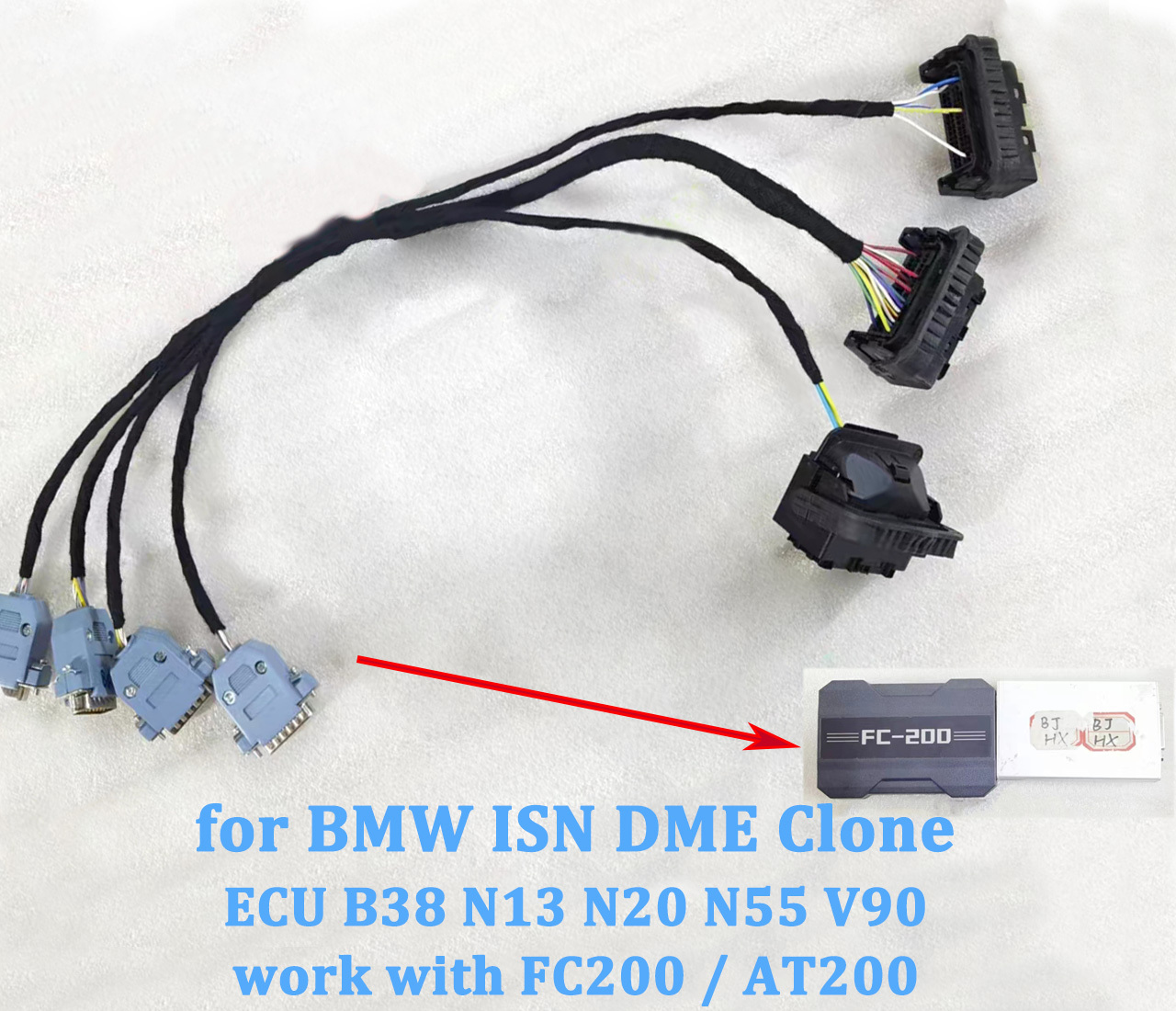 for BMW B48 B38 N13 N20 N52 N55 V90 ECU ISN DME Clone Cable works with FC200 AT200