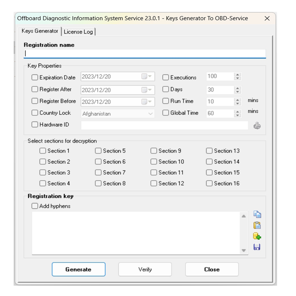 ODIS Keygen Key Generator with License for ODIS-S 23.0.1 Service ODIS-E Engineering 17.0.1 Software Registration