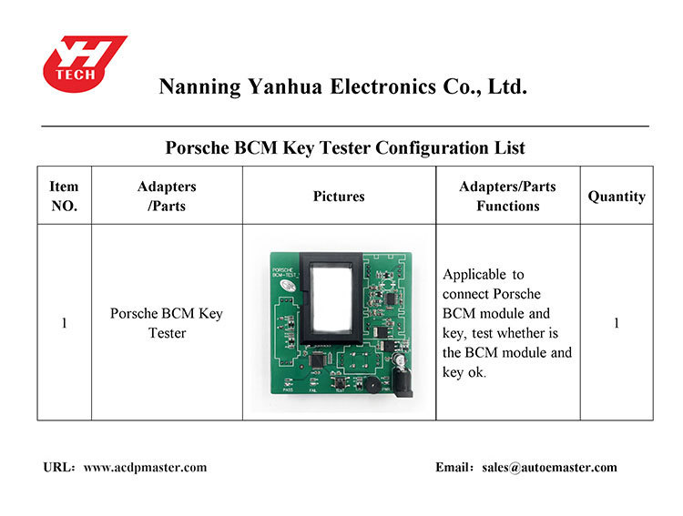 Yanhua Mini ACDP Porsche BCM Package Basic Module + Module 10