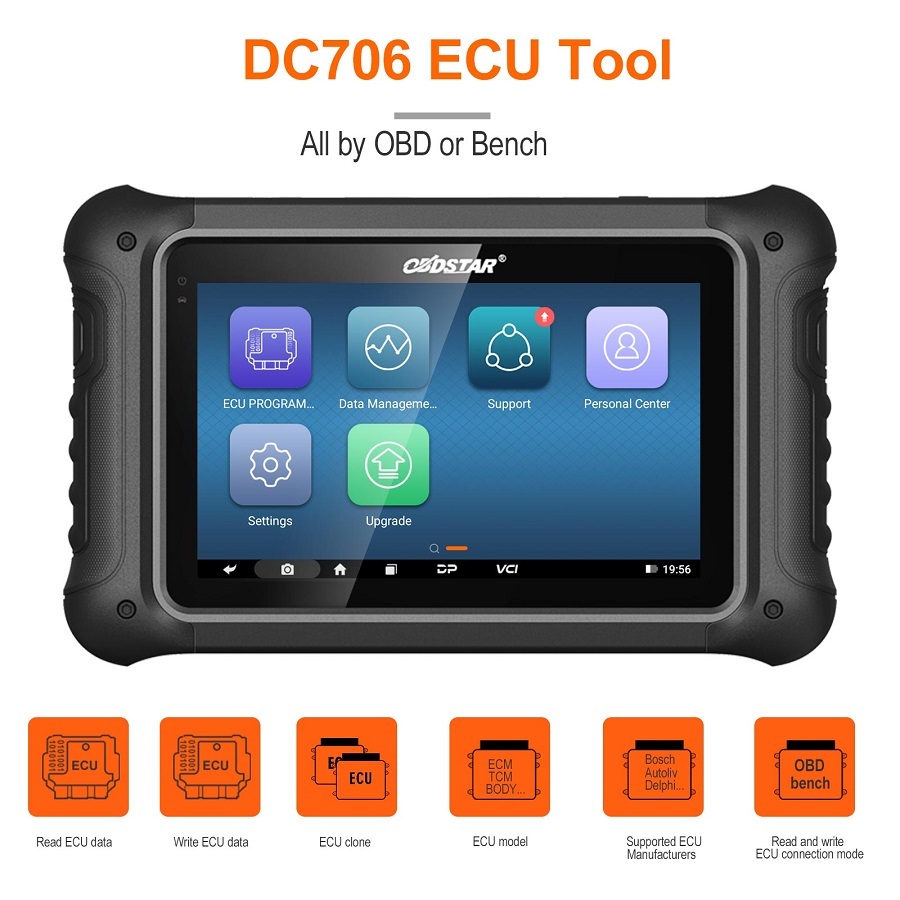 OBDSTAR DC706 ECU Tool for Car and Motorcycle ECM/ TCM/ BODY Clone by OBD or Bench Mode
