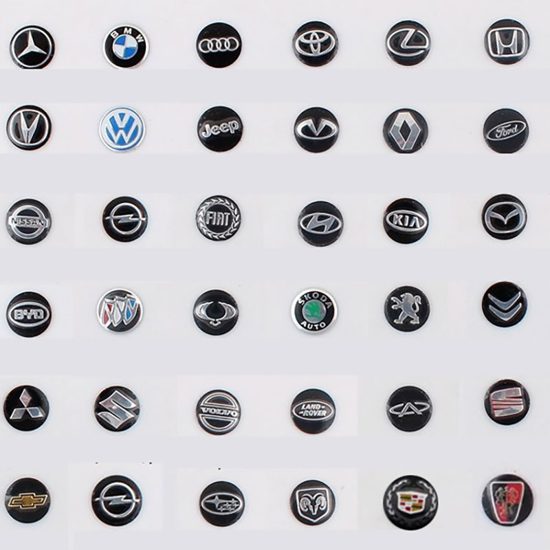 14MM Metal Remote Key Emblem Logo Sticker Badge Round Shape