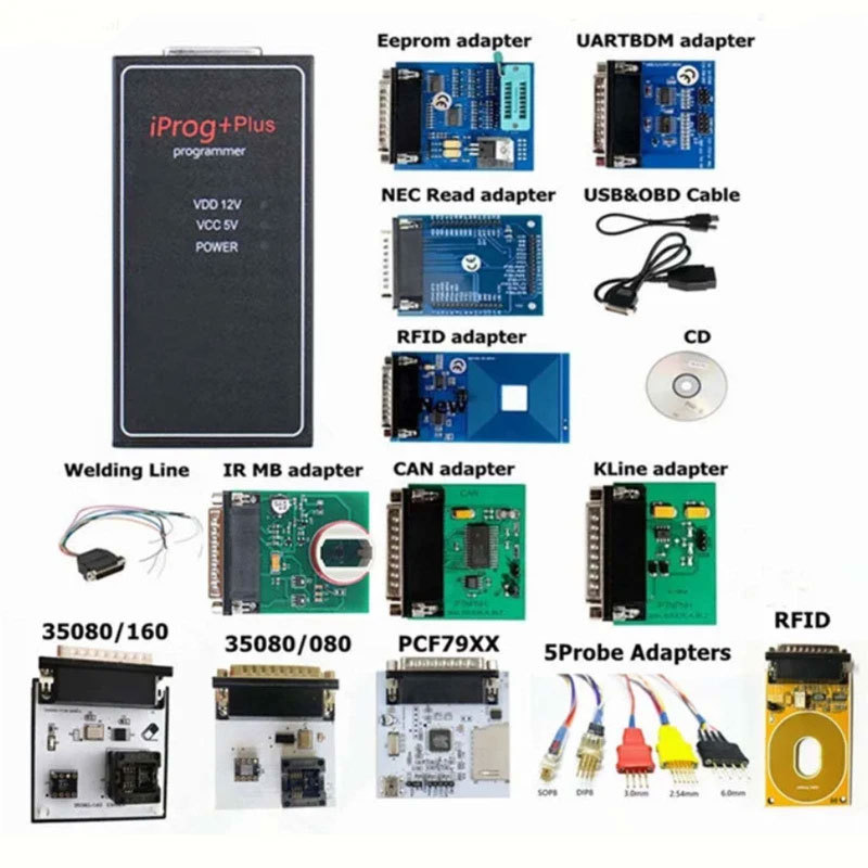 Iprog+Plus Programmer with Adapters Supports PCF79xx Reading and Writing