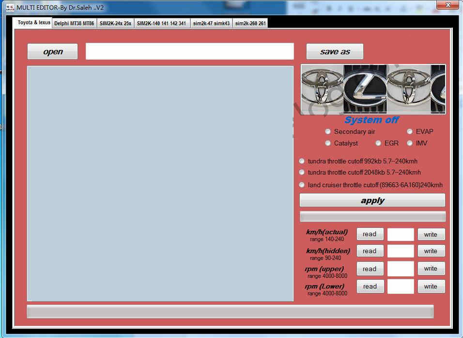 Multi Editor Toyota & Lexus Hyundai KIA DPF EGR DTC OFF Software