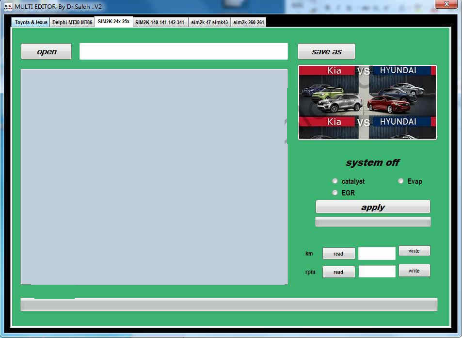 Multi Editor Toyota & Lexus Hyundai KIA DPF EGR DTC OFF Software
