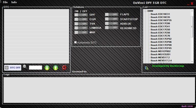 Davinci 1.0.28 DPF EGR DTC Adblue OFF Remover Software Download+Video Guide