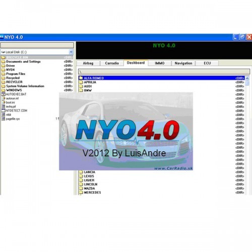 2017 NYO 4.0 Full Car Odometer Radio Airbag Navigator Software