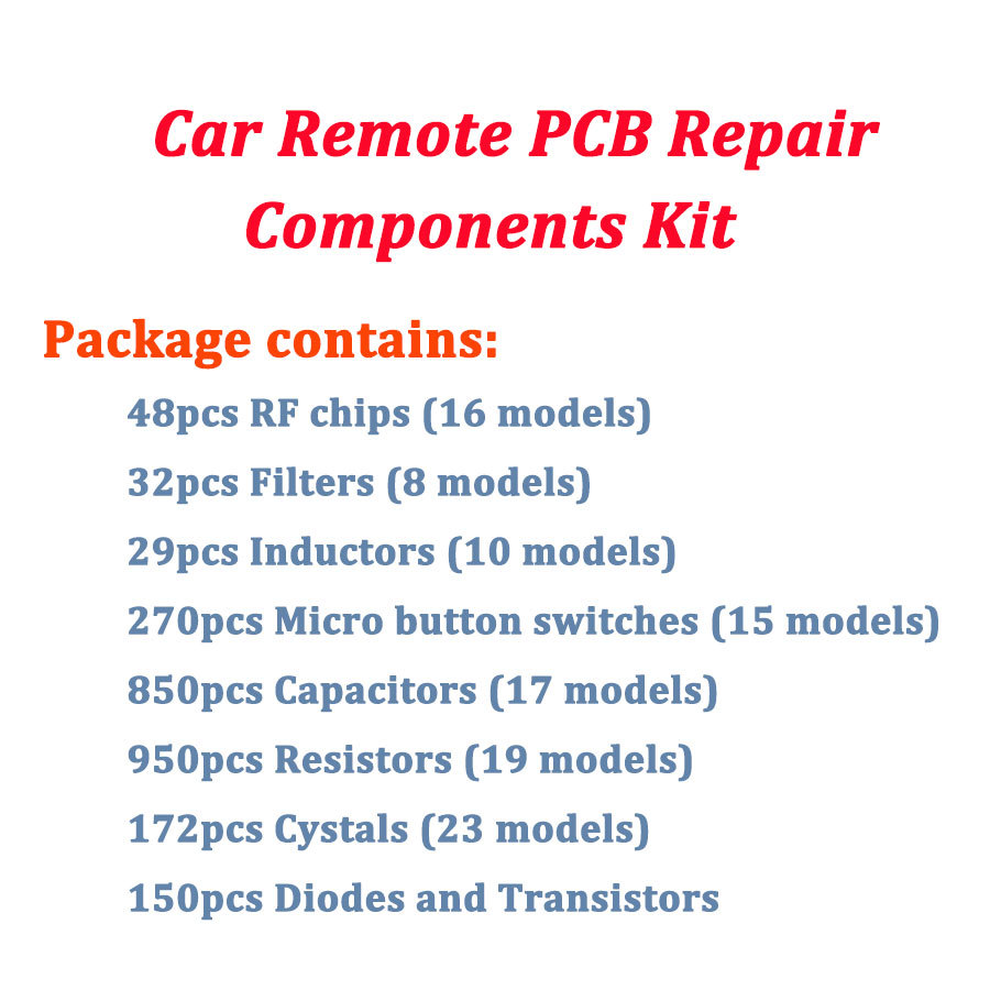 (2500pcs) Car Remote Control Key PCB Board Repair Components Kit