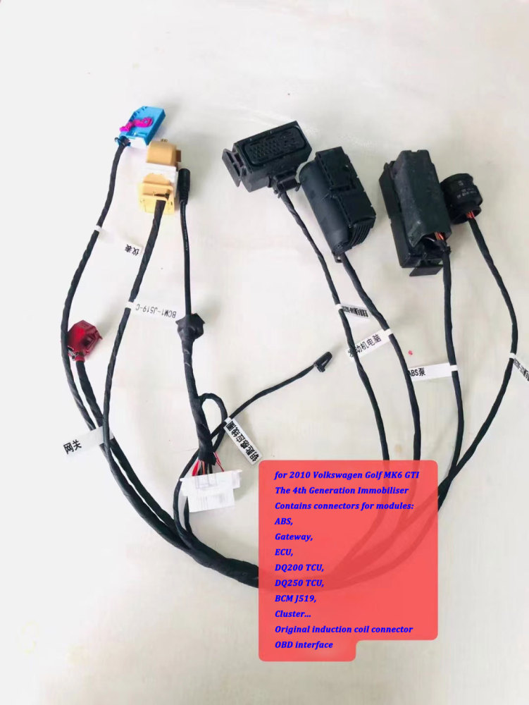 for 2010 Volkswagen Golf MK6 GTI Test Platform Bench Harness with Original Immo Coil Connector