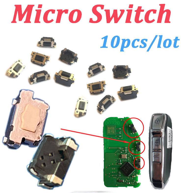 (10pcs) SMD Mico Switch for 2020 Kia KX3 KX5 Smart Key Remote PCB Repair
