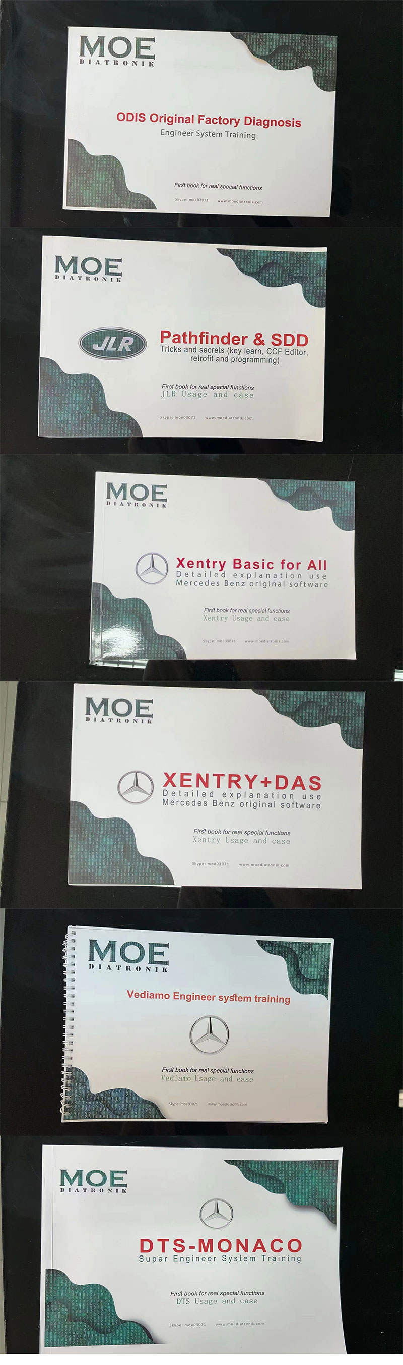 MOE Training Books for Pathfinder & SDD, ODIS, Xentry Basic, Xentry+DAS,  Vediamo, DTS-MONACO