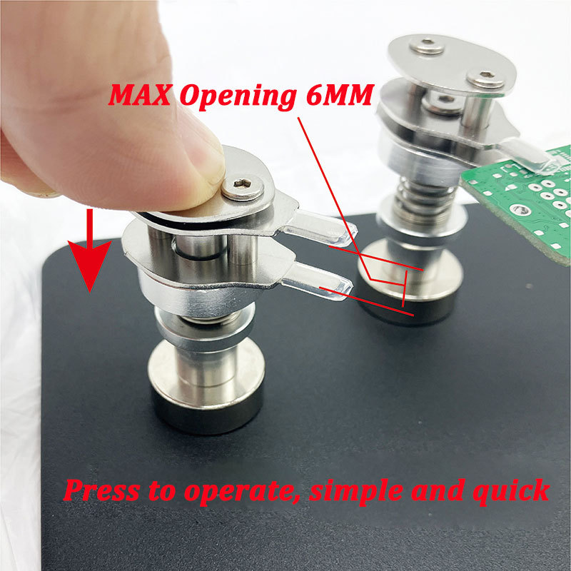 Stainless Steel Magnetic Spring Clamp PCB Holder for PCBs with a Thickness 6MM Max
